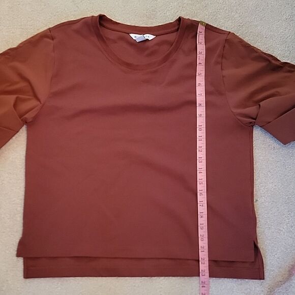 Athleta short sleeve rust color lightweight sweatshirt - Picture 5 of 6